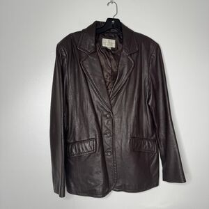 Worthington Brown Leather Women's Jacket Women’s Size L